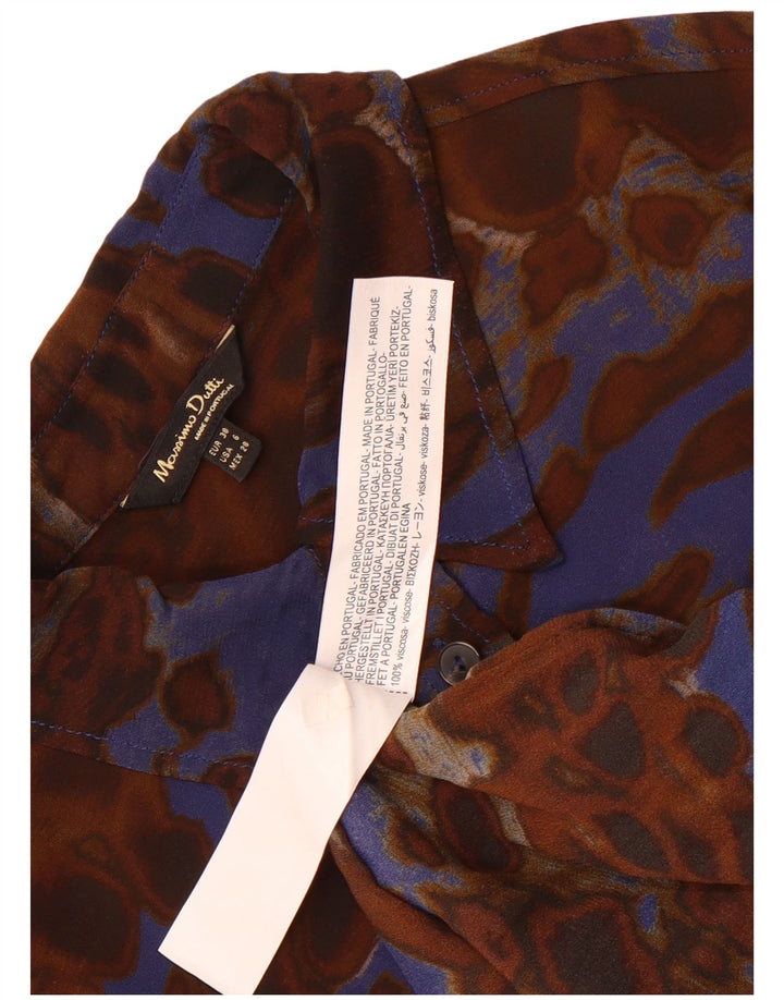Damska bluzka koszulowa Massimo Dutti w abstrakcyjny wzór EU 38, mała brązowa