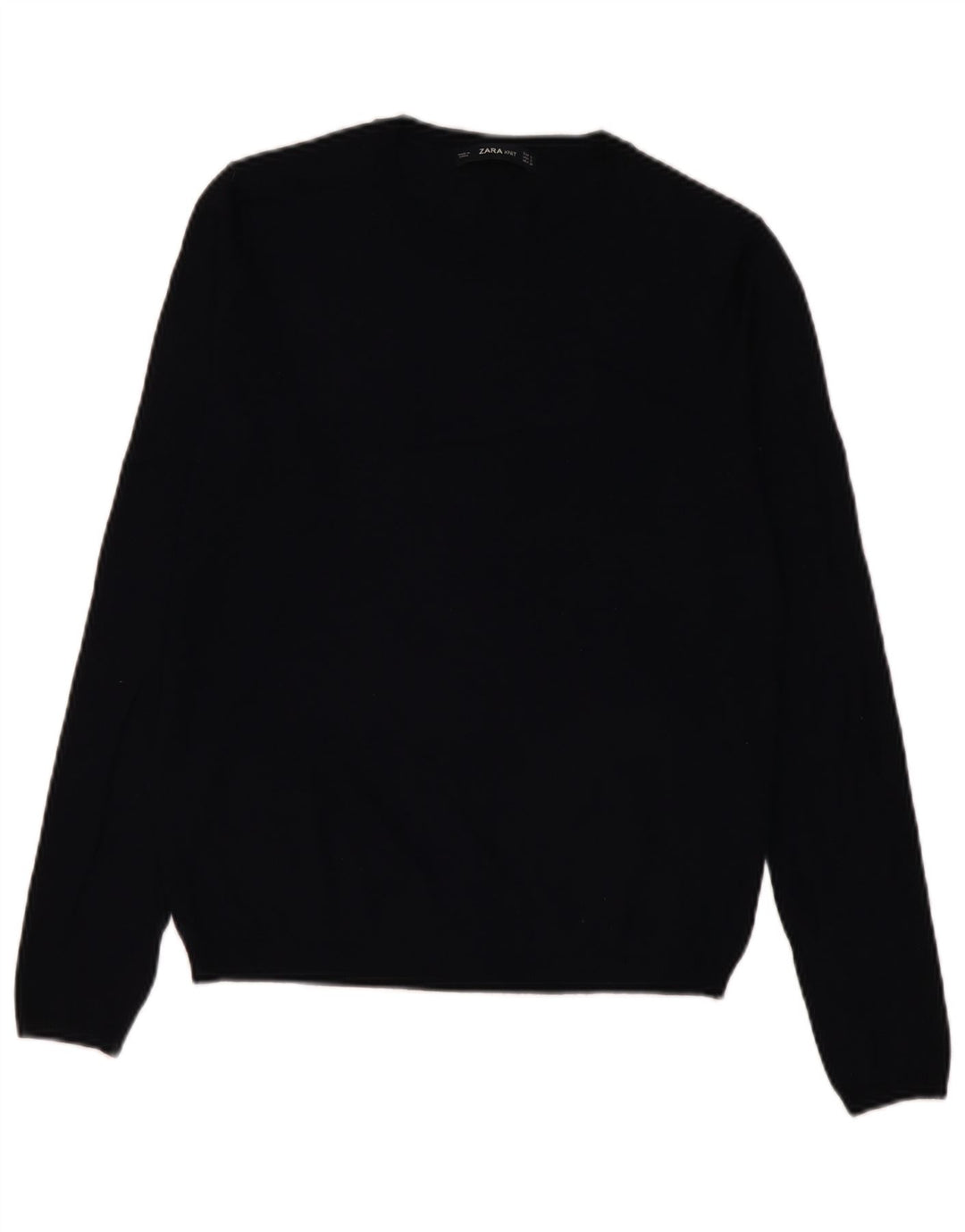 Sweter damski Zara z okrągłym dekoltem UK 10, mały, czarny