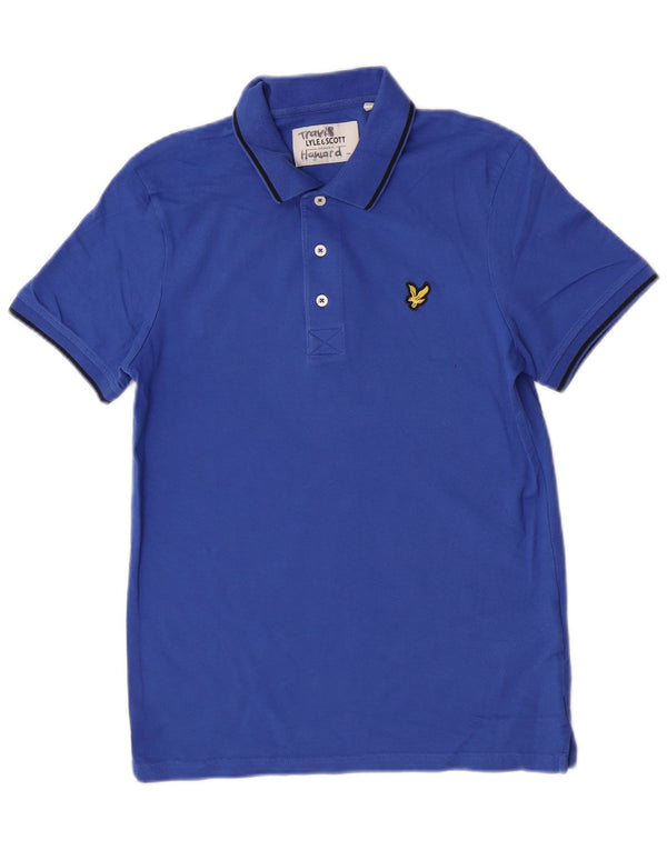 Męska koszulka polo Lyle & Scott, mała, niebieska, bawełniana