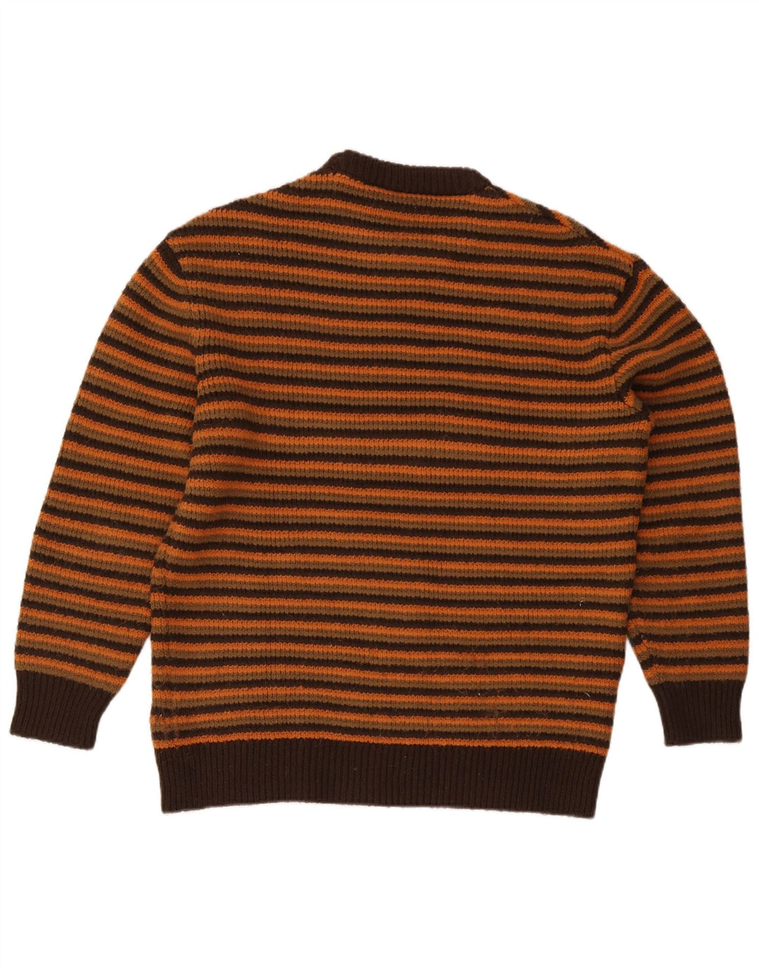 Męski sweter Zara z okrągłym dekoltem XL w brązowe paski