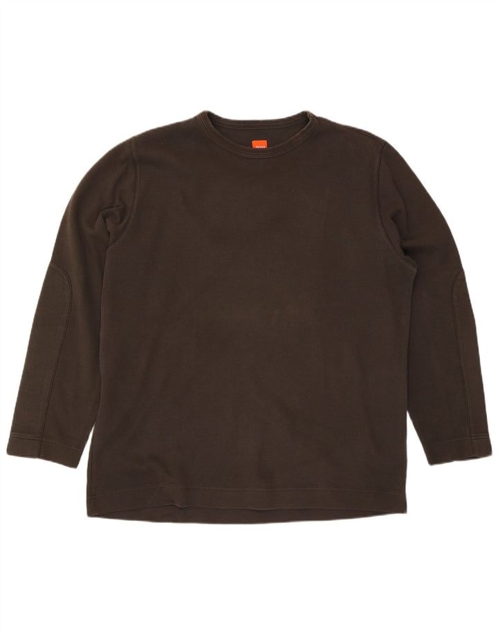 Męski top Hugo Boss z długim rękawem, 2XL, bawełna khaki