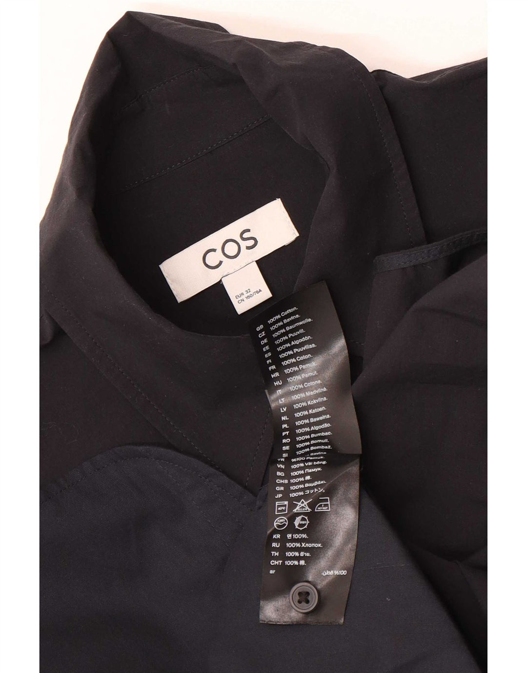 Cos Damska sukienka typu oversize typu shift EU 32 2XS, czarna bawełna