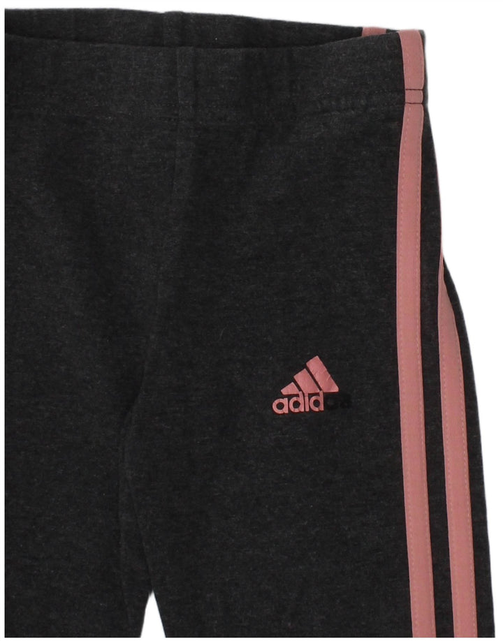 Legginsy Adidas Dziewczęce 5-6 Lat Szare Bawełniane