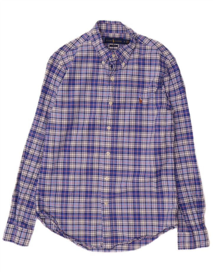 Koszula męska Ralph Lauren o dopasowanym kroju, bawełniana w średnią niebieską kratę
