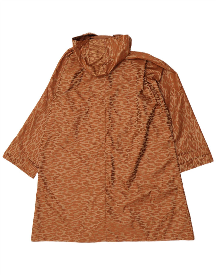 Vintage damski oversize'owy długi płaszcz UK 14 średni brąz klasyczny