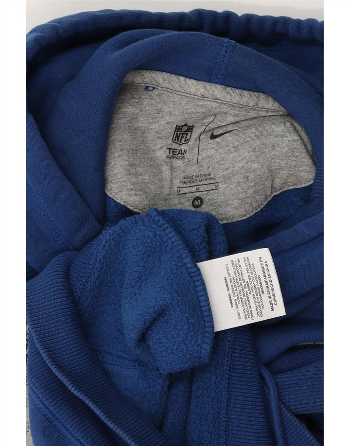 Męski sweter z kapturem NIKE z grafiką, średni niebieski, bawełniany