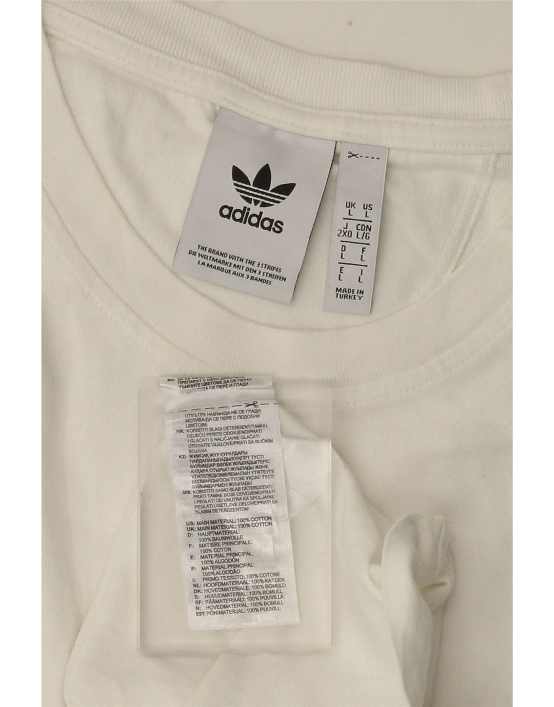 Męska koszulka z grafiką Adidas, duża, biała, bawełniana