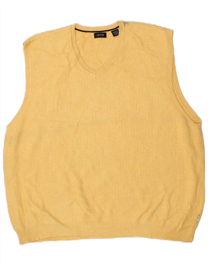 IZOD Mens Vest Tank Top 2XL Yellow Cotton Vintage Izod and Second-Hand Izod from Messina Hembry 