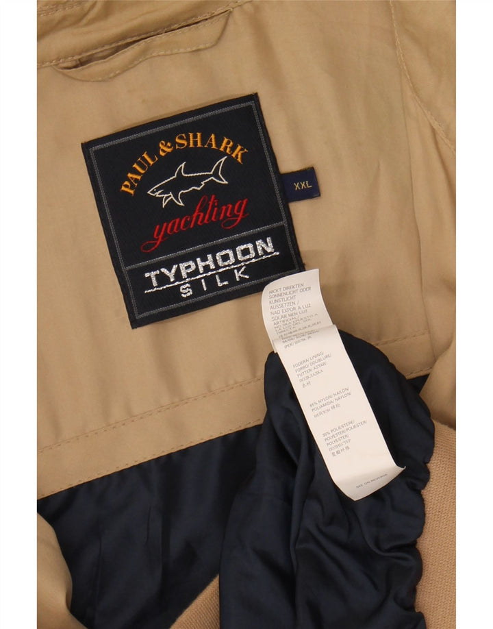 PAUL & SHARK Mens Bomber Jacket UK 44 2XL Beige Silk