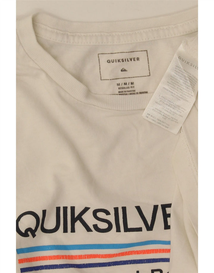 Męska koszulka z grafiką Quiksilver o regularnym kroju, średnia biała bawełna