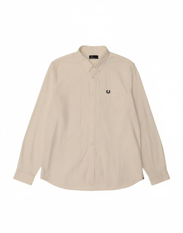 FRED PERRY Mens Shirt 2XL White Cotton