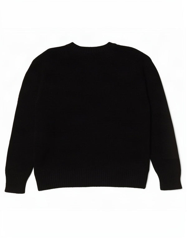 Damski sweter oversize z wycięciem pod szyją Zara UK 16, duży, czarny poliester