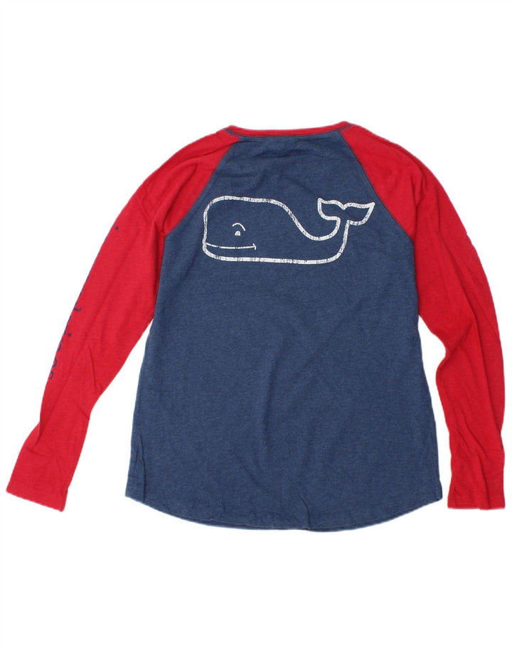 Damski top graficzny VINEYARD VINES z długim rękawem, UK 6 XS, w kolorze niebieskim
