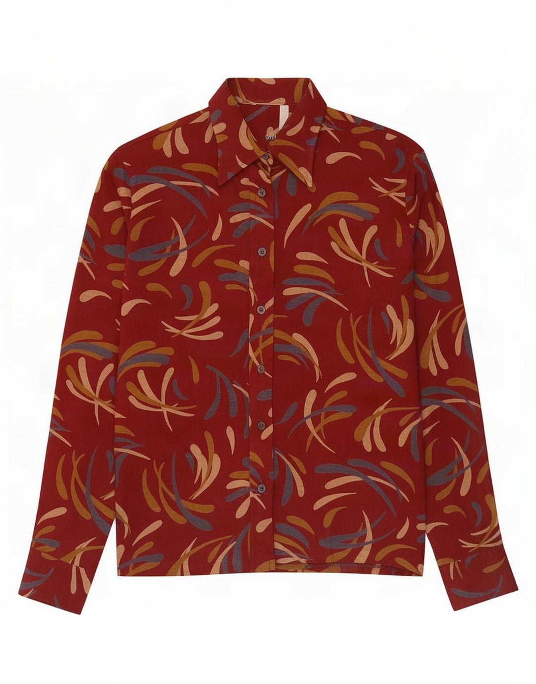 Koszula damska w stylu vintage w abstrakcyjny wzór IT 48 XL, czerwona akrylowa
