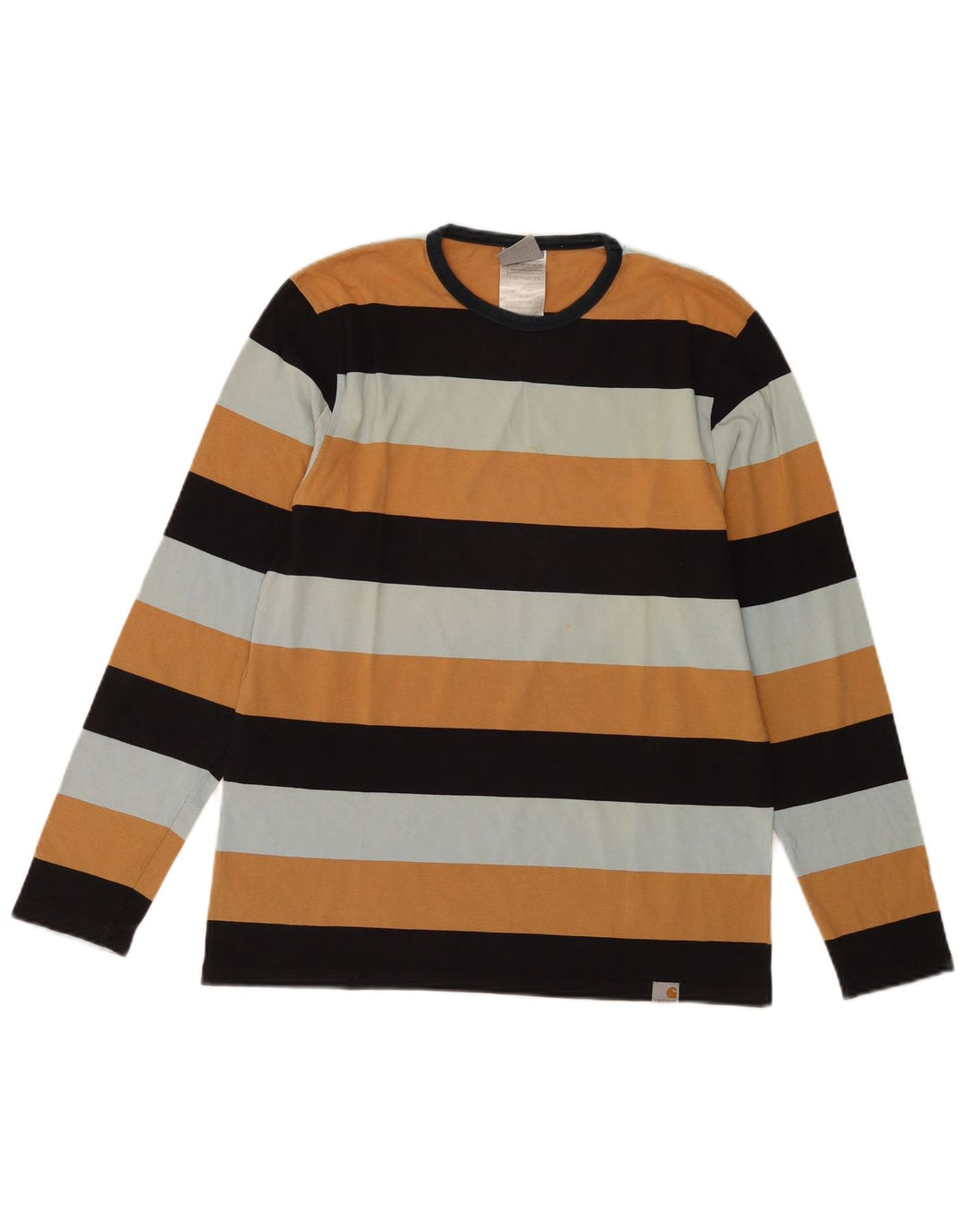 Męski top Carhartt z długim rękawem, w małe wielokolorowe paski, bawełniany