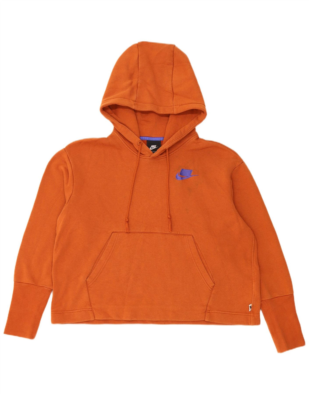 Damski sweter oversize z kapturem Nike, UK 14, średni pomarańczowy, bawełniany
