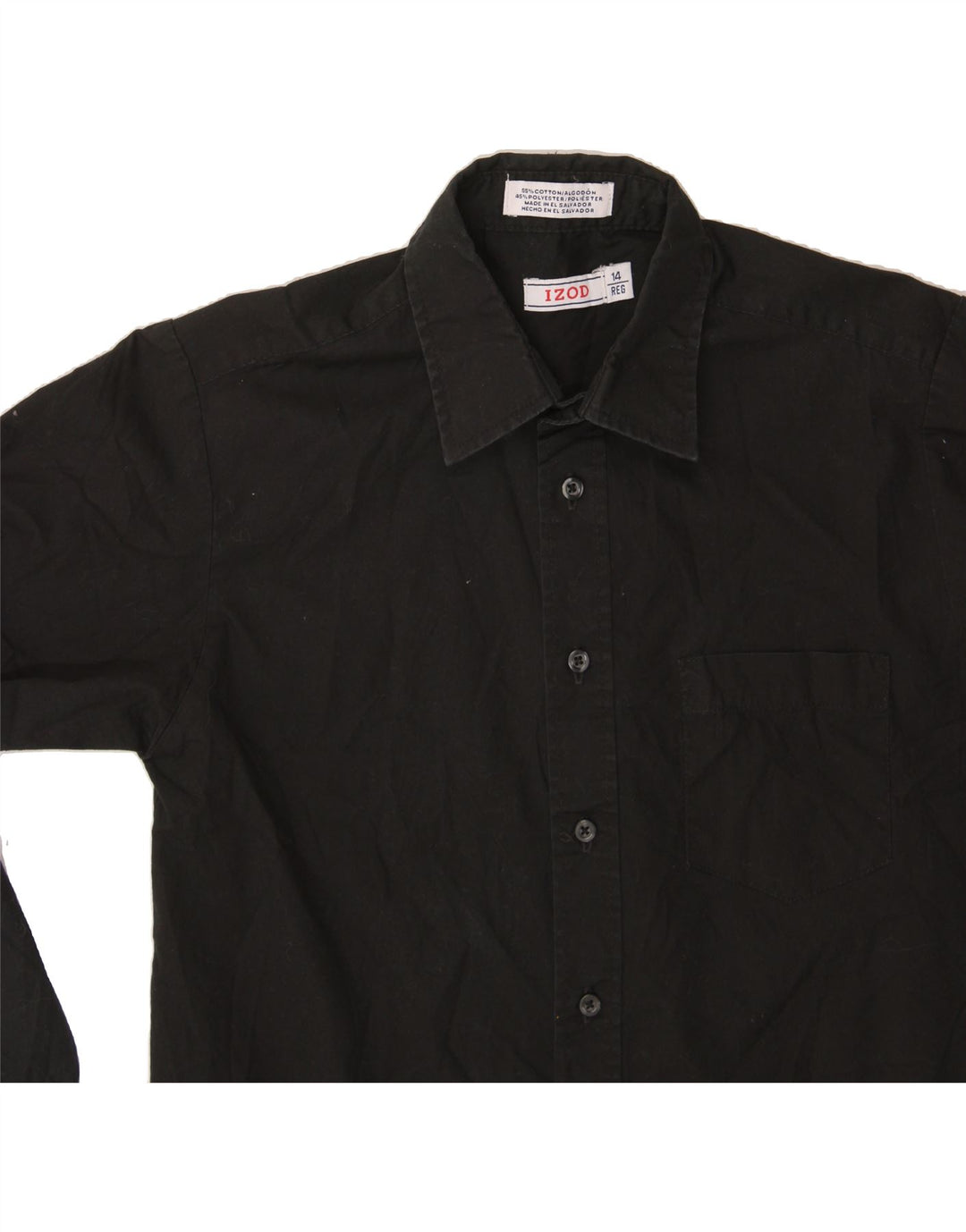 IZOD Boys Shirt 13-14 Years Black Cotton Vintage Izod and Second-Hand Izod from Messina Hembry 