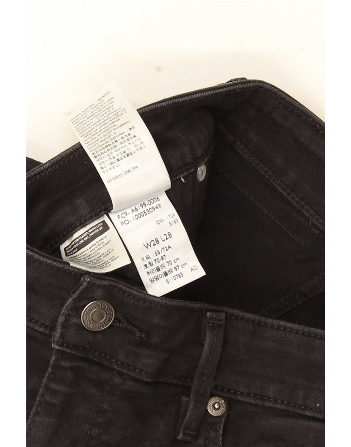 Damskie jeansy Levi's 712 Slim W28 L28 Czarna bawełna
