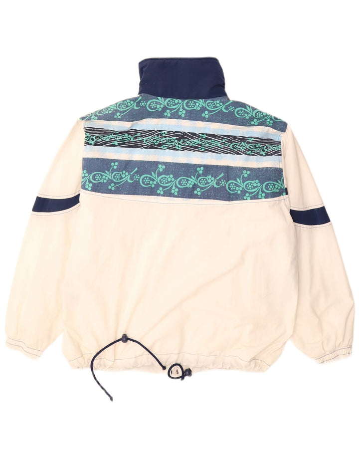 Damska kurtka wiatrówka oversize Lotto UK 16, duża, biała, z blokami kolorów