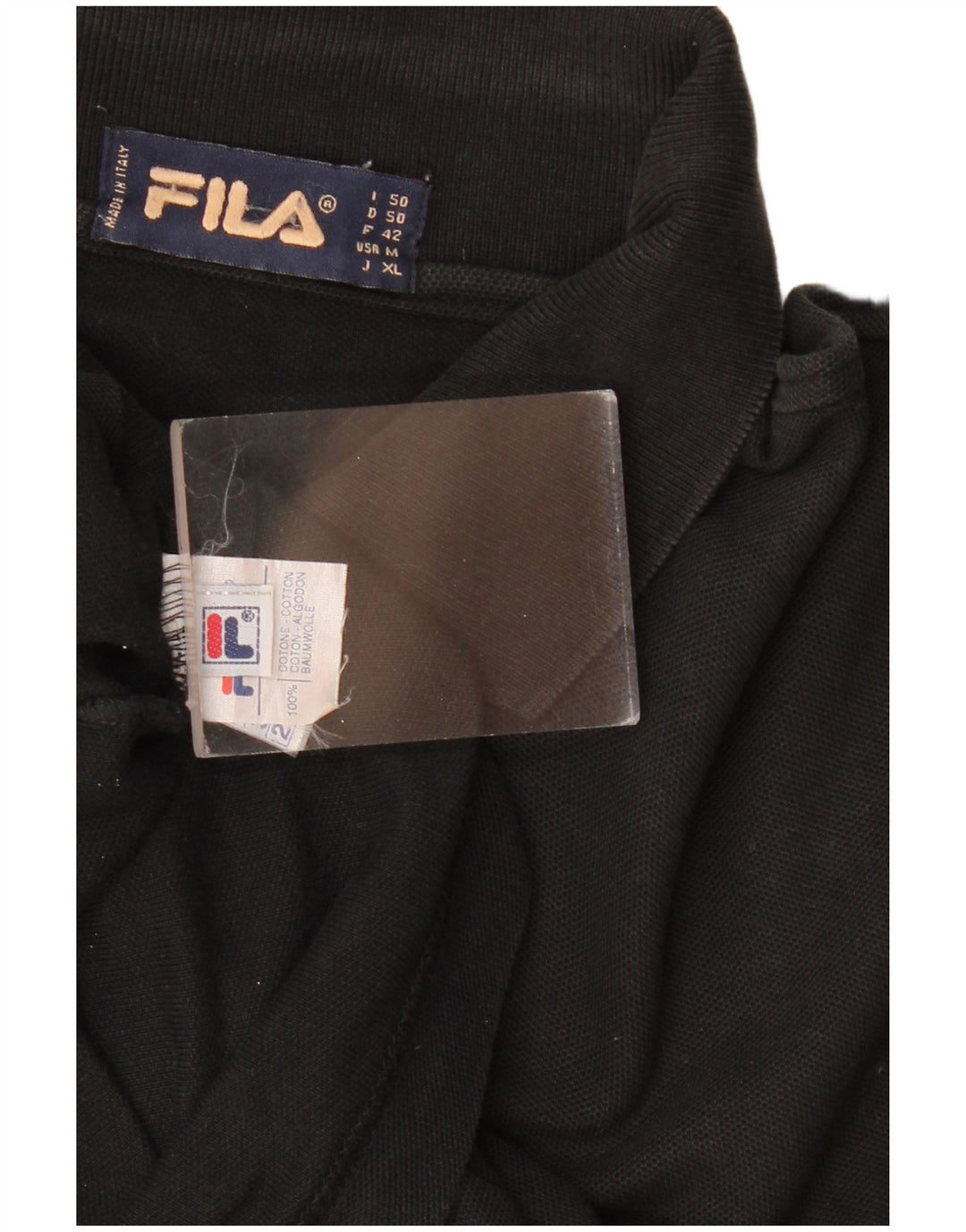Męska koszulka polo Fila z długim rękawem IT 50, średnia czarna bawełniana