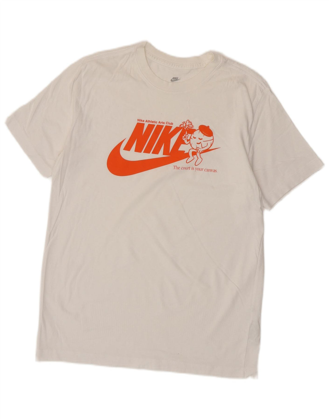 Męski T-shirt z grafiką NIKE, bawełniany, średni, w kolorze złamanej bieli
