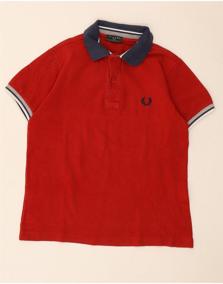 Chłopięca koszulka polo Fred Perry 9-10 lat, bawełniana w kolorze czerwonym