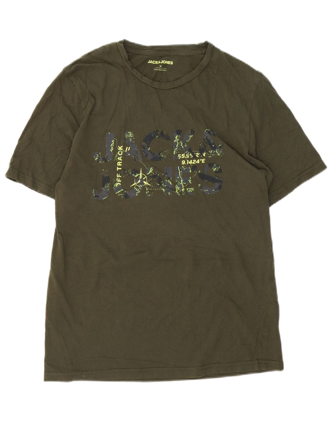 Męska koszulka z grafiką Jack & Jones, średnia, bawełniana khaki