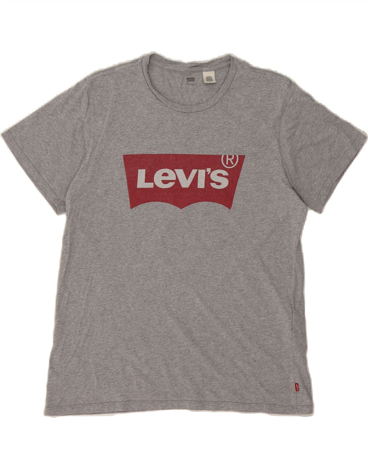 LEVI'S Mens Graphic T-Shirt Top Large Grey Cotton Vintage Levi's and Second-Hand Levi's from Messina Hembry 