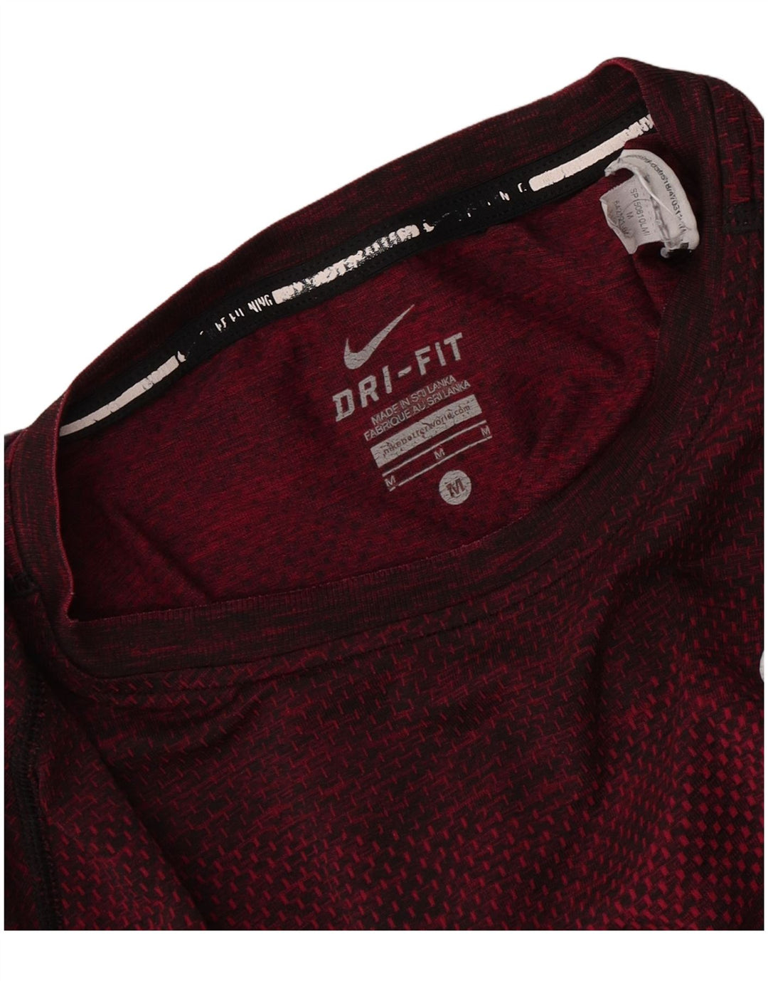 T-shirt męski Nike Dri Fit, średni, bordowy, nakrapiany