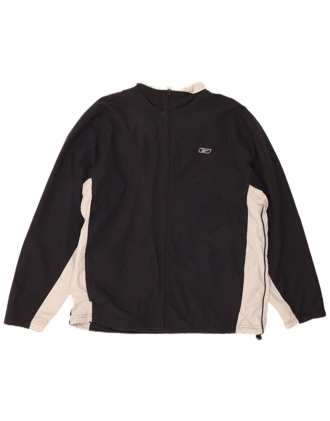 Męska kurtka dresowa REEBOK, średnia czarna, poliester w blokach kolorystycznych