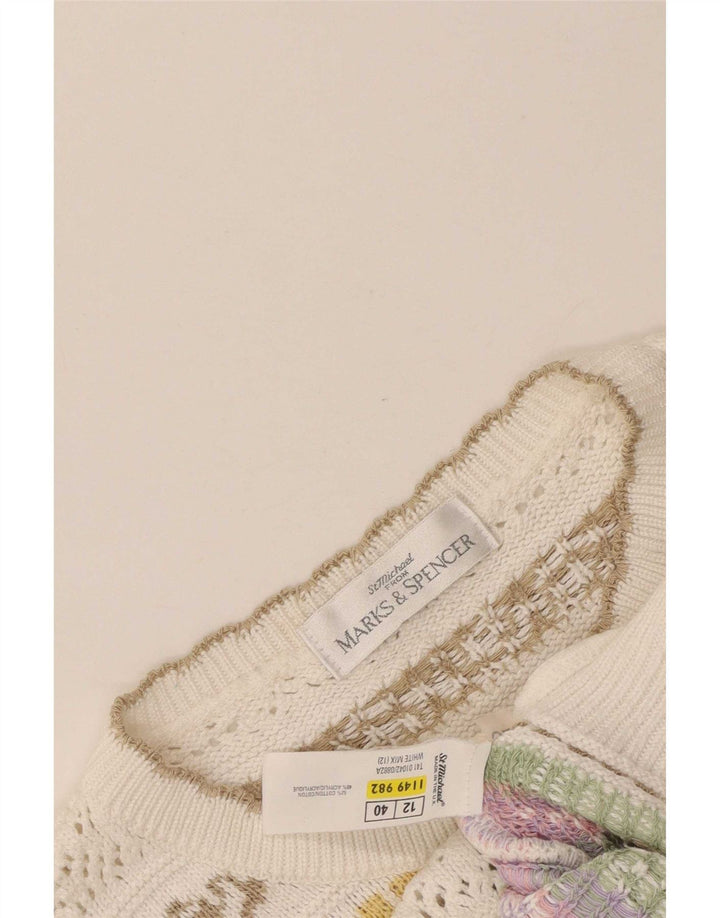 Marks & Spencer Damski sweter St. Michael Cardigan UK 12 Średni biały