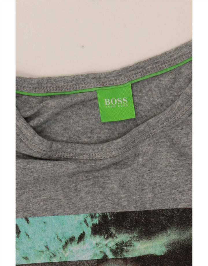 T-shirt męski Hugo Boss, mały, szary, bawełniany
