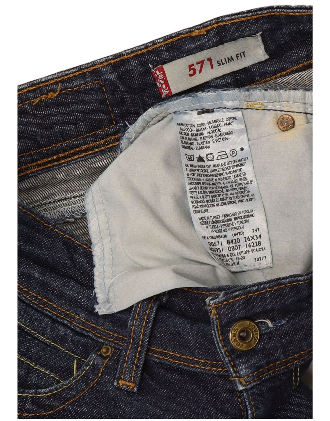 Damskie jeansy LEVI'S 571 Slim W26 L34 Granatowe