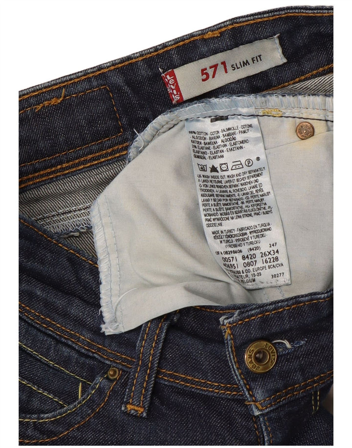 Damskie jeansy LEVI'S 571 Slim W26 L34 Granatowe