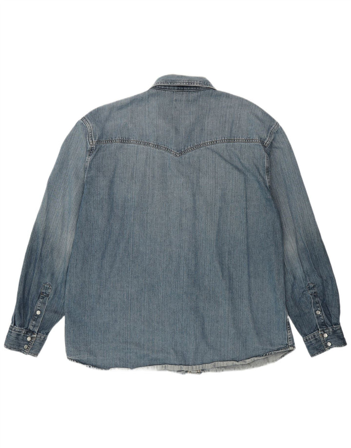 Męska koszula dżinsowa WRANGLER 2XL, niebieska, bawełniana