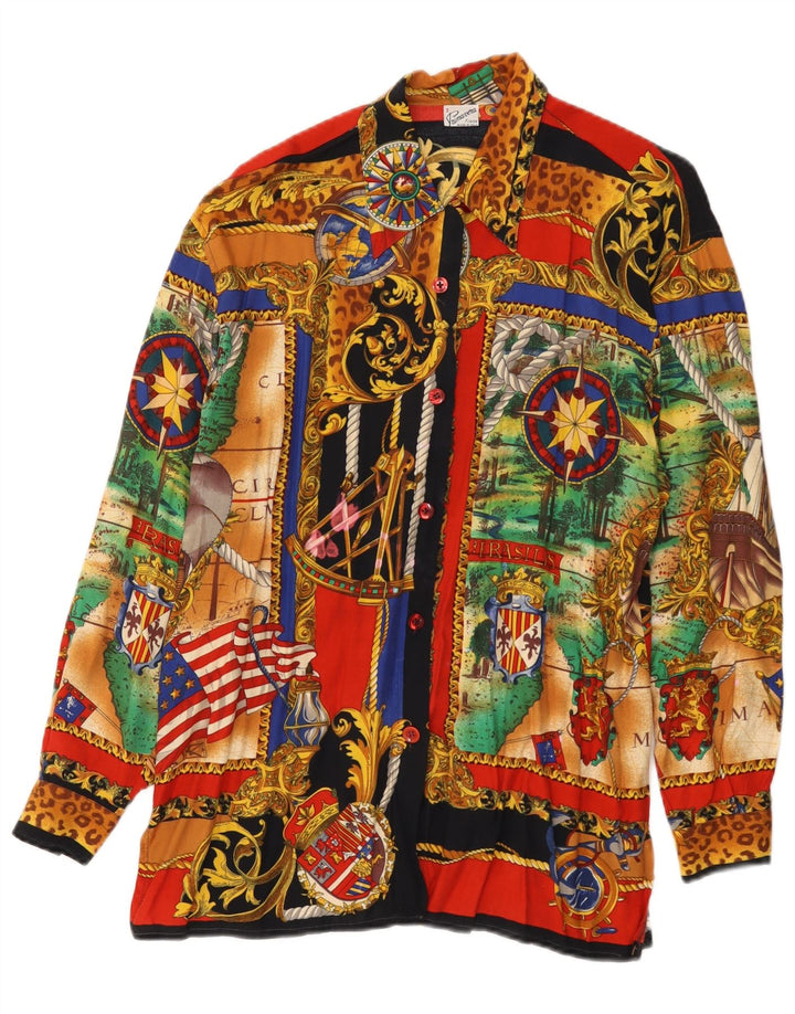 Damska bluzka koszulowa Primavera Firenze w abstrakcyjny wzór US 3 Small Multicolo