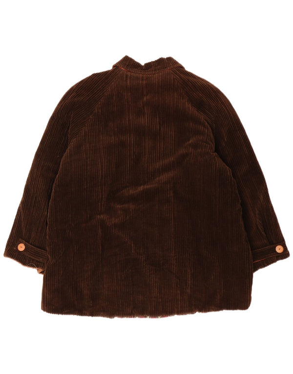 Vintage damska, oversize'owa kurtka sztruksowa UK 14, średnia brązowa bawełna