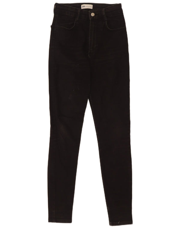 Damskie jeansy skinny z wysokim stanem Zara EU 36 XS W26 L29 czarne