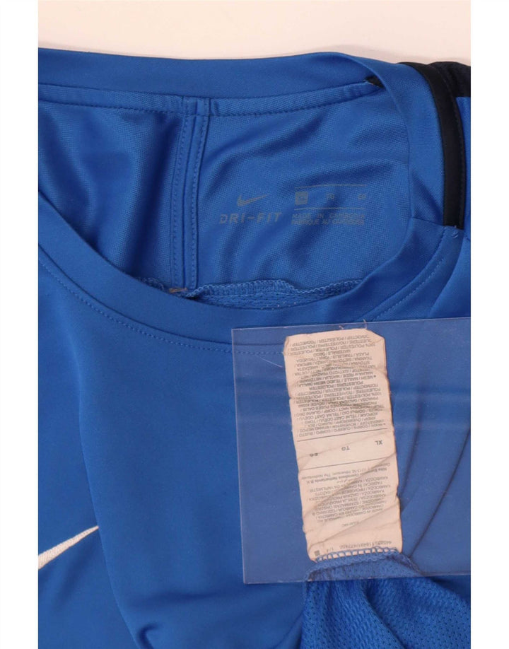 Męski T-shirt Nike Dri Fit Top XL Niebieski poliester z blokami kolorów