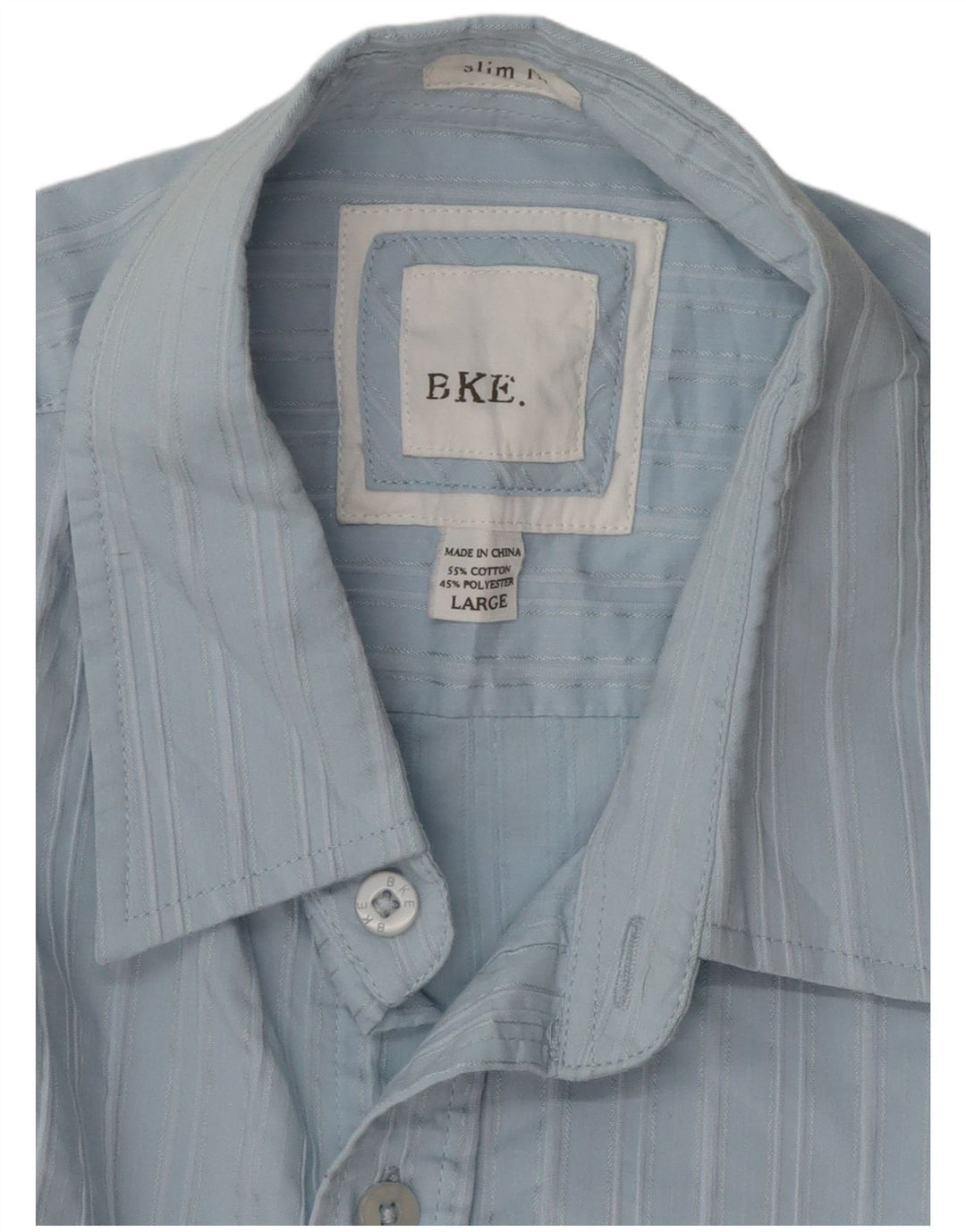 Koszula męska BKE Slim Fit, duża, bawełniana w niebieskie paski