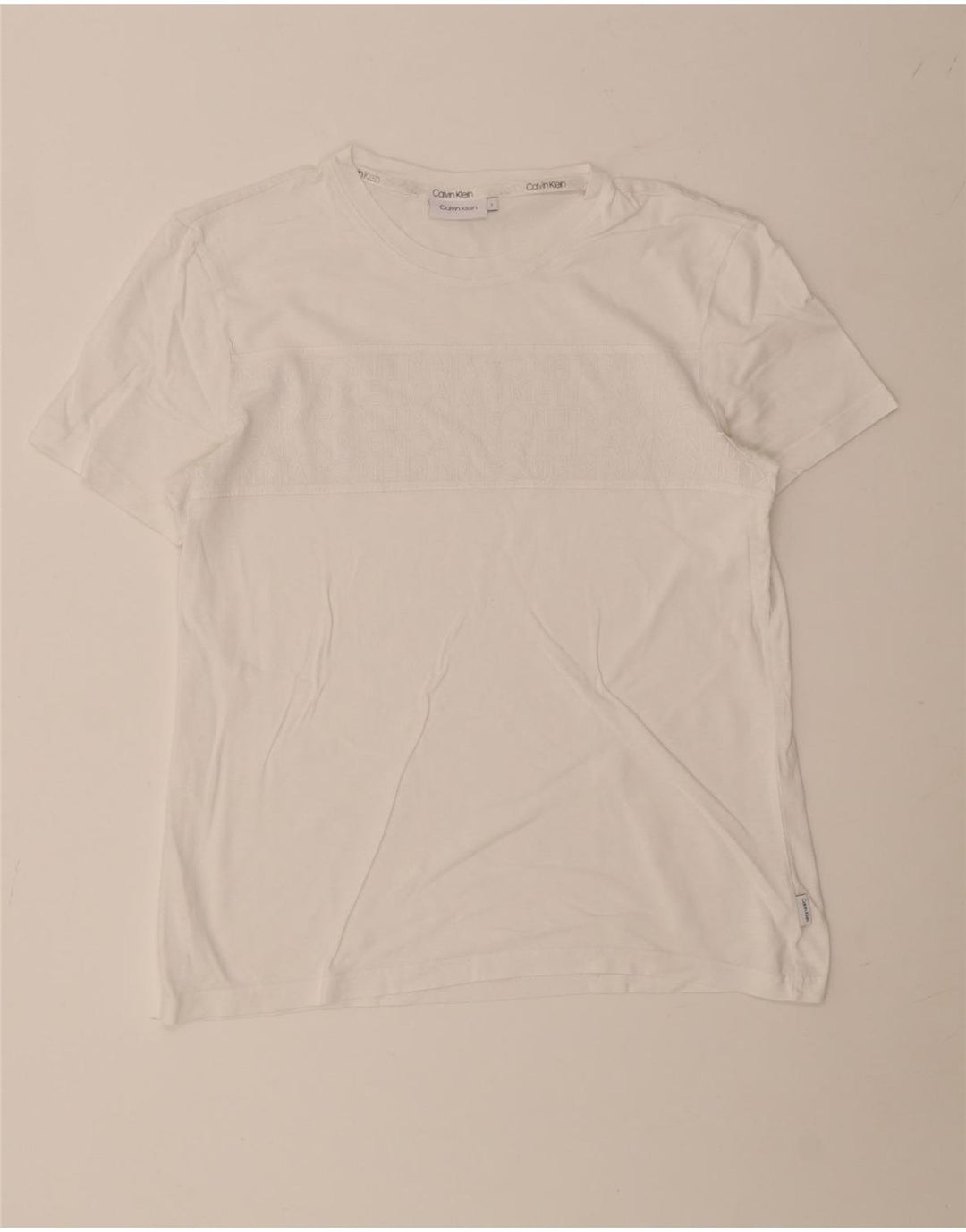 Męski T-shirt z grafiką Calvin Klein, duży, biały