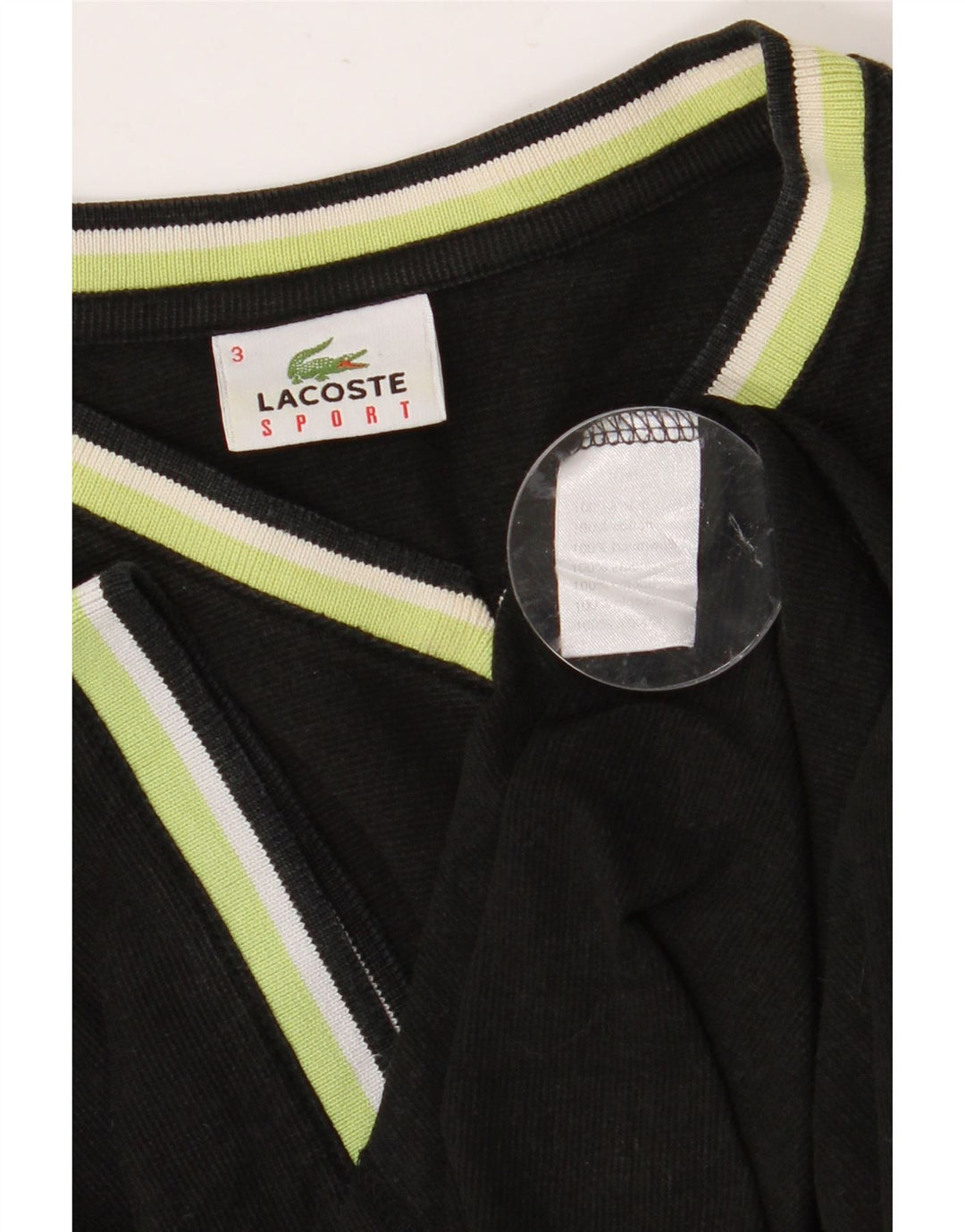 T-shirt męski LACOSTE, rozmiar 3, mały, czarny, bawełniany