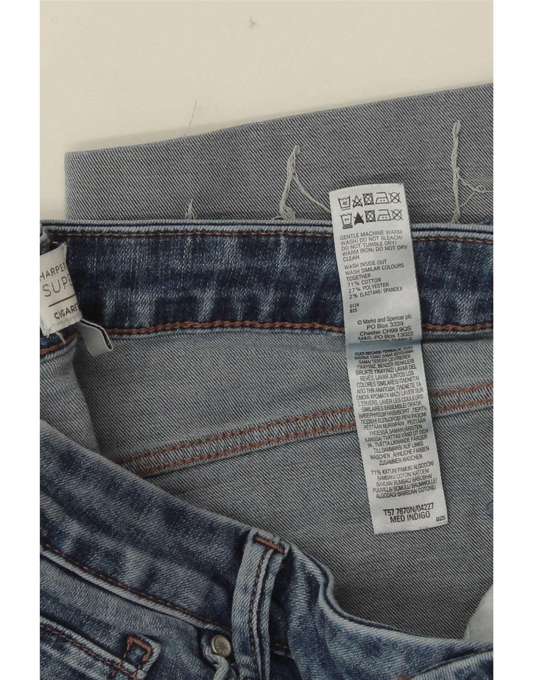 Marks & Spencer Damskie Harper Straight Jeans UK 16 Duże W32 L25 Niebieskie