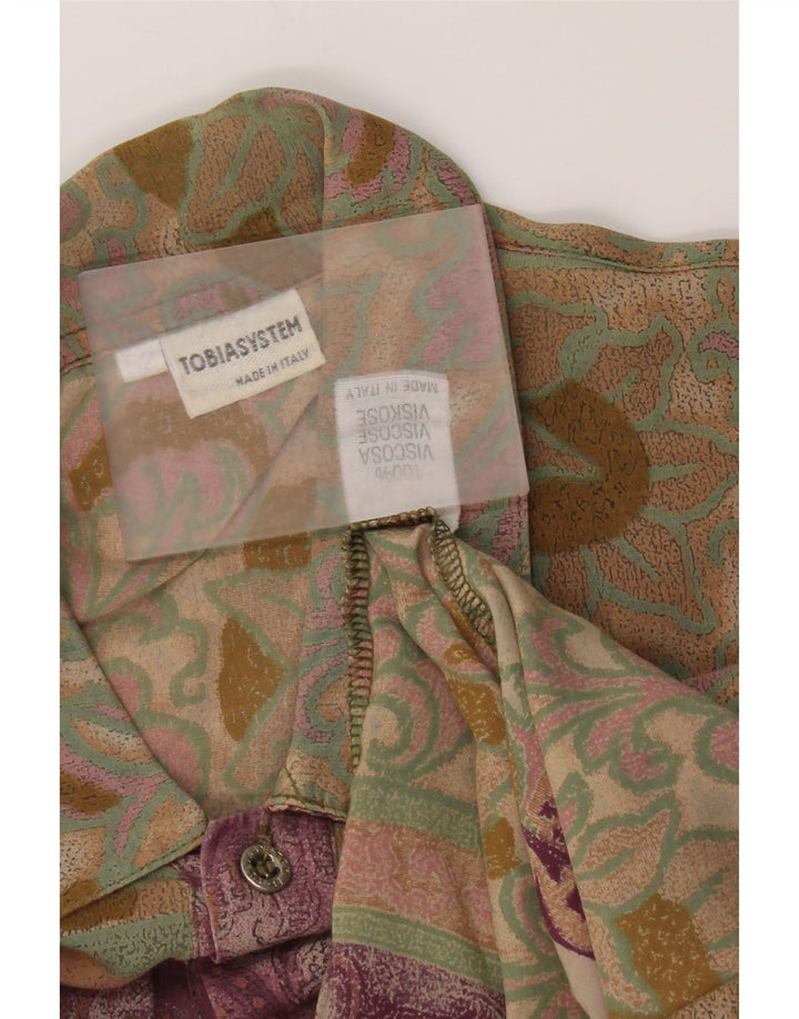 Vintage męska koszula pulowerowa z krótkim rękawem IT 52, duża, wielokolorowa w kwiaty