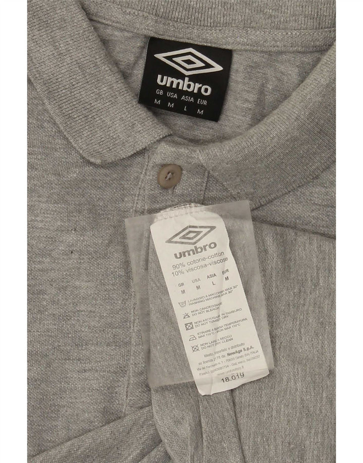 Męska koszulka polo z długim rękawem UMBRO, średnioszara, bawełniana