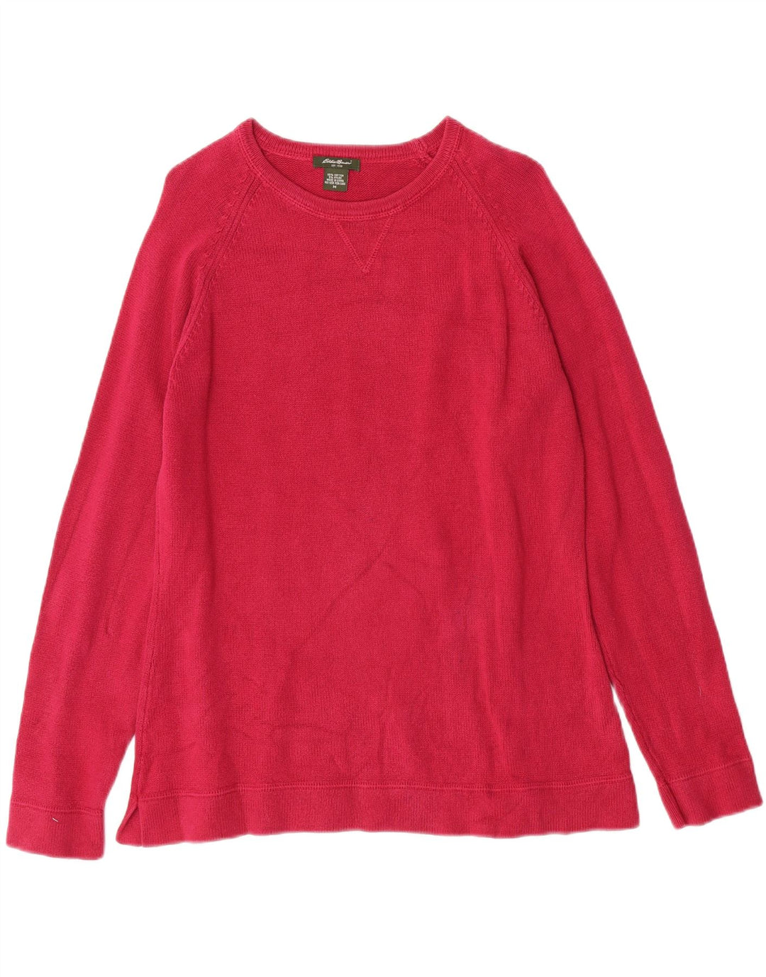 EDDIE BAUER Womens Crew Neck Jumper Sweater UK 14 Medium Pink Cotton Vintage Eddie Bauer and Second-Hand Eddie Bauer from Messina Hembry 