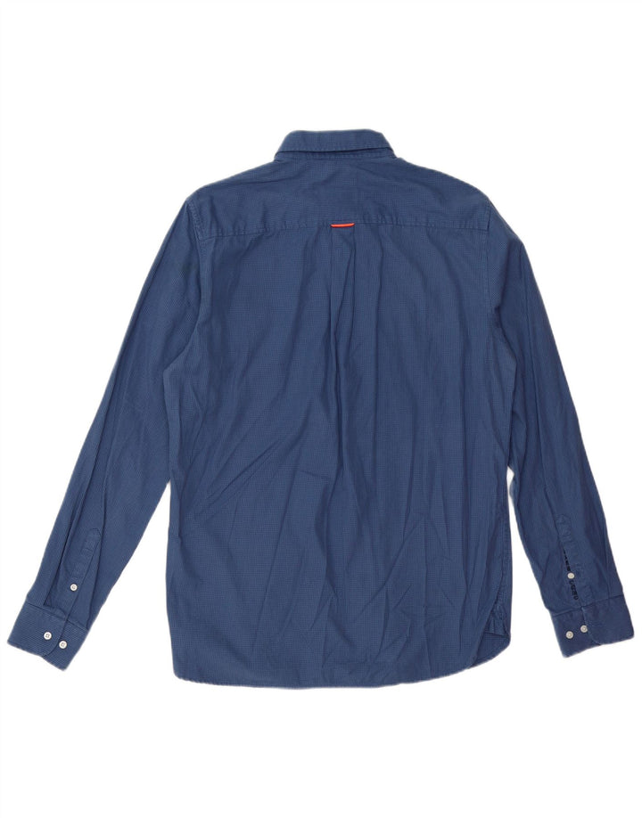 Koszula męska SUPERDRY, bawełniana w pepitkę, kolor średni niebieski