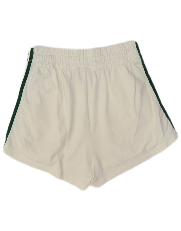 Damskie spodenki sportowe ADIDAS UK 12, średnia bawełna w kolorze złamanej bieli