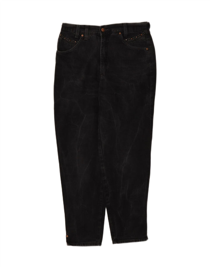 ROSNER Womens Tapered Jeans IT 42 Medium W30 L28 Black Cotton Vintage Rosner and Second-Hand Rosner from Messina Hembry 