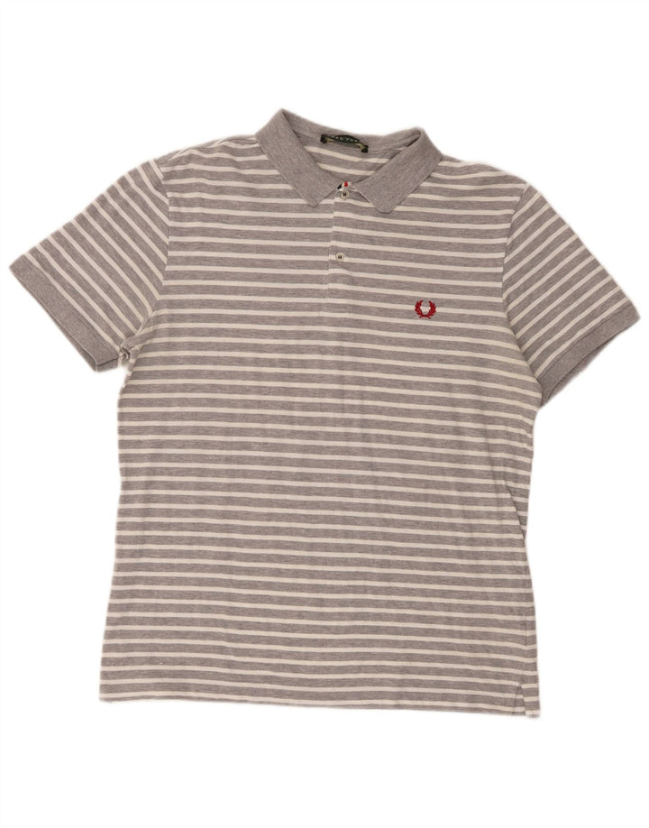 Męska koszulka polo Fred Perry 2XL, szara, bawełniana w paski